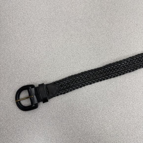 Madewell Woven Leather Belt M/L Womens Black Brass Classic Braided Boho Prep 45\
